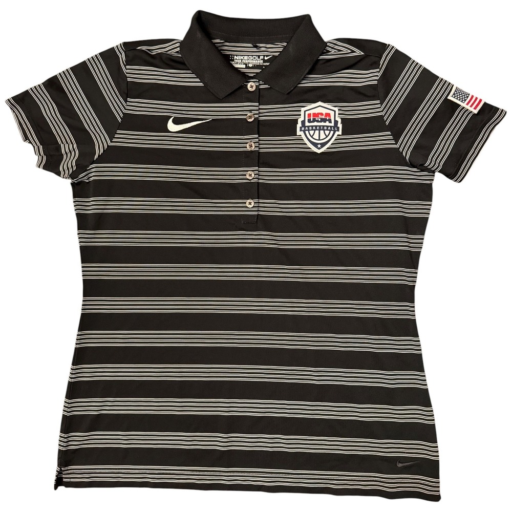 Nike Golf‎ Tour Performance USA Basketball Polo Shirt Stripe American Flag L